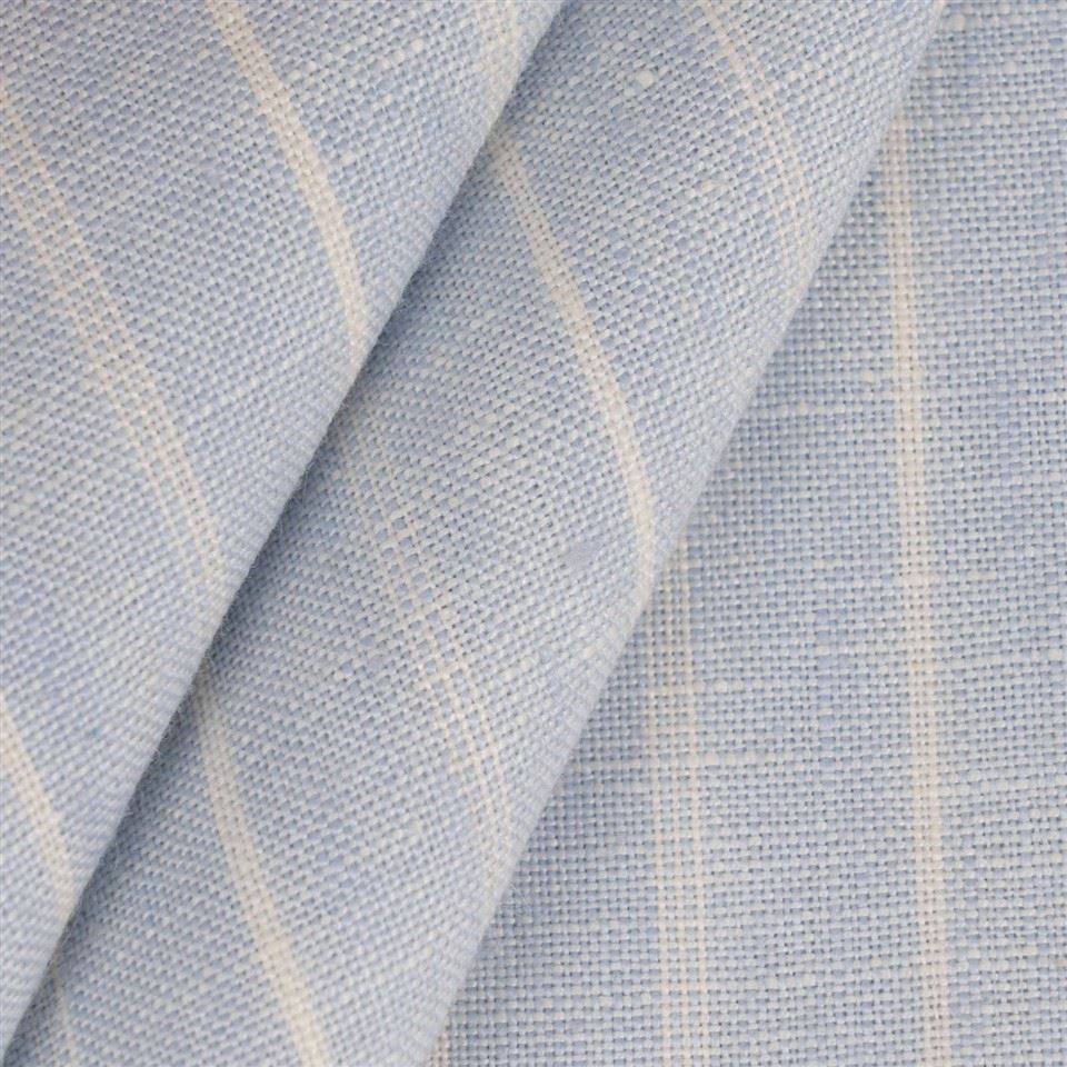 Light Blue White Striped Linen Fabric high quality