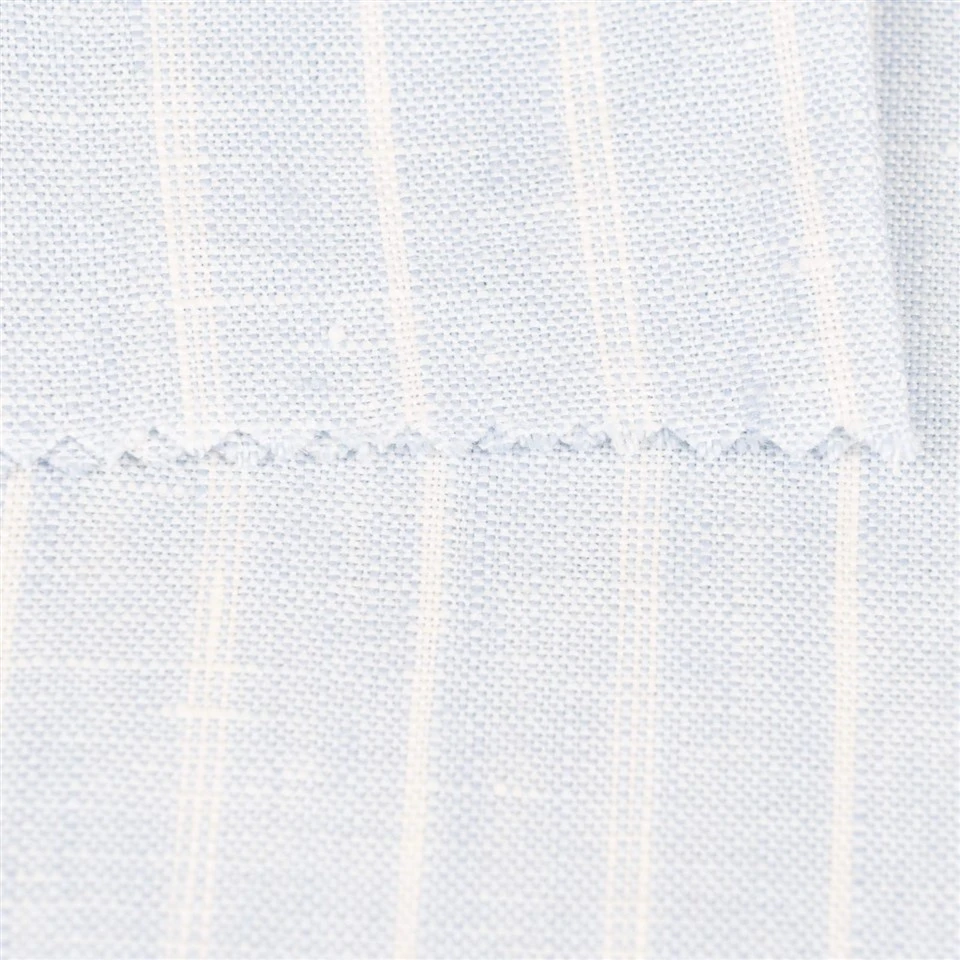 Light Blue White Striped Linen Fabric best